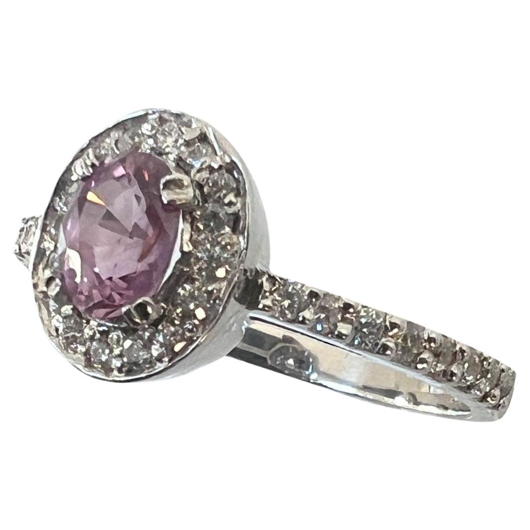 Oval Cut EGL Certified 1ct Oval Pink Sapphire Ring For Sale