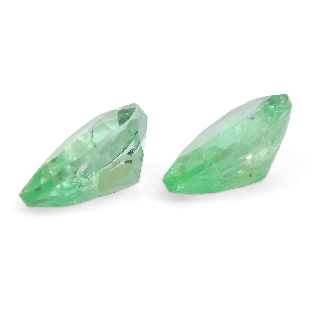 1ct Pair Pear Green Emerald from Colombia 4