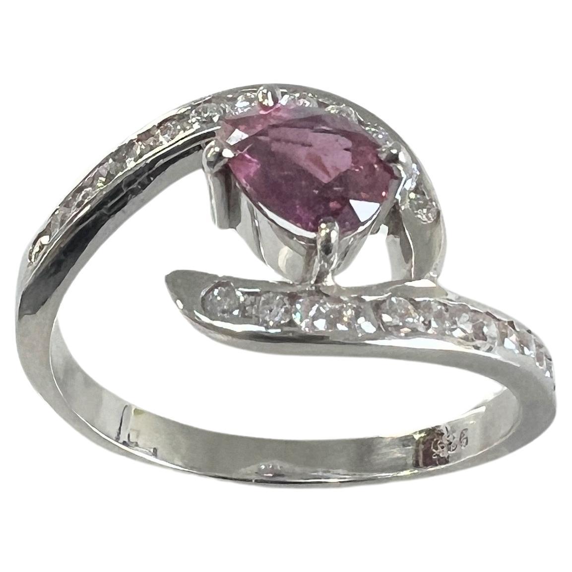Women's EGL Certified 1ct Natural Pink Sapphire Ring For Sale