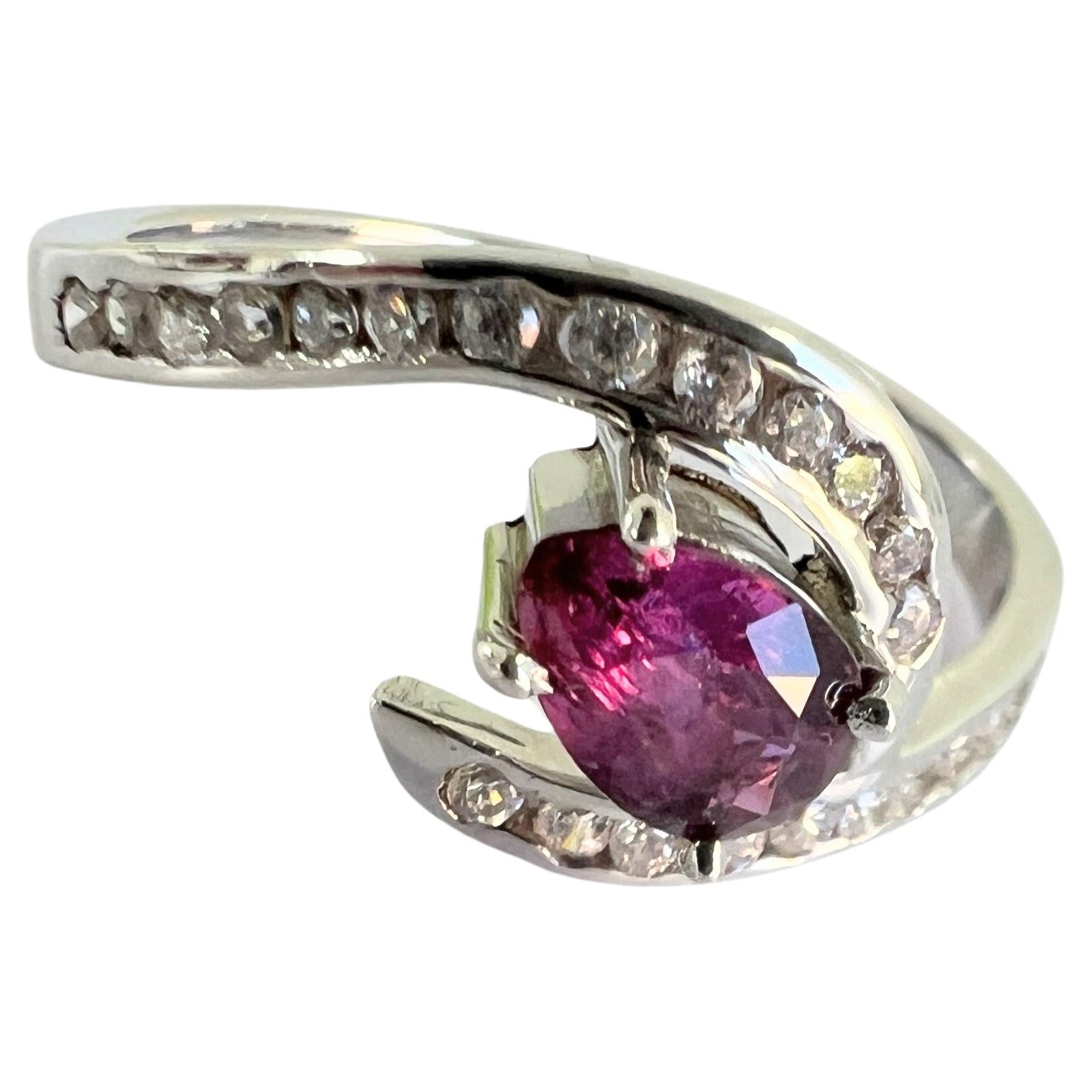 EGL Certified 1ct Natural Pink Sapphire Ring For Sale 1