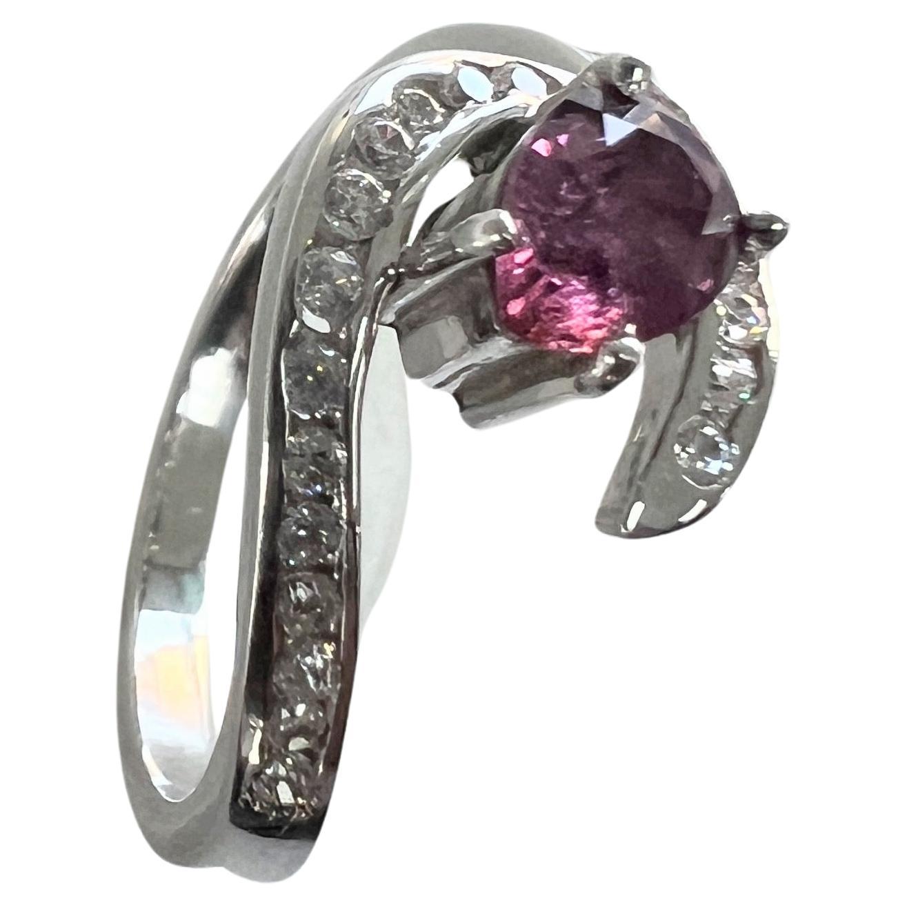 EGL Certified 1ct Natural Pink Sapphire Ring For Sale 2