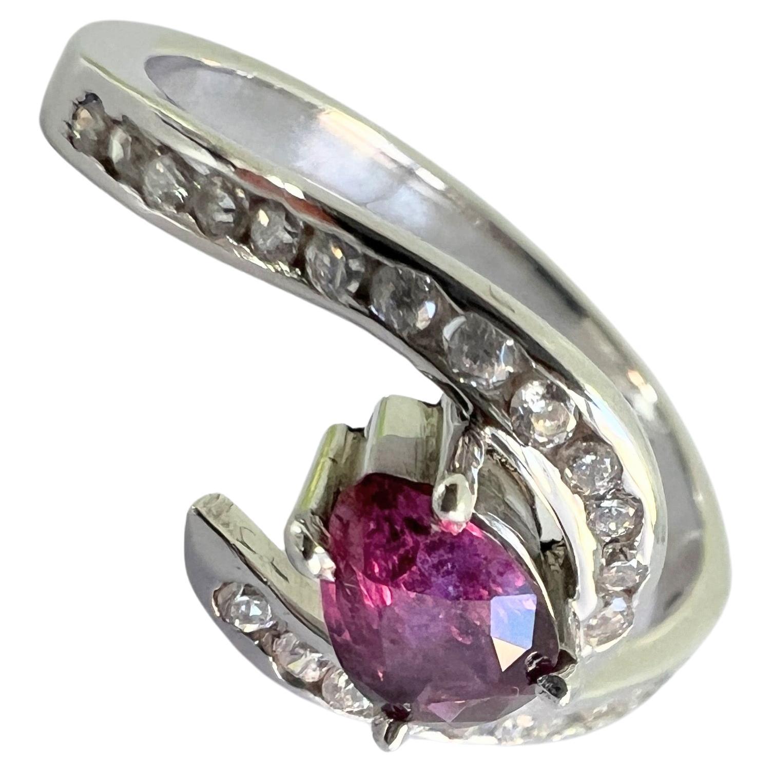 EGL Certified 1ct Natural Pink Sapphire Ring For Sale 3