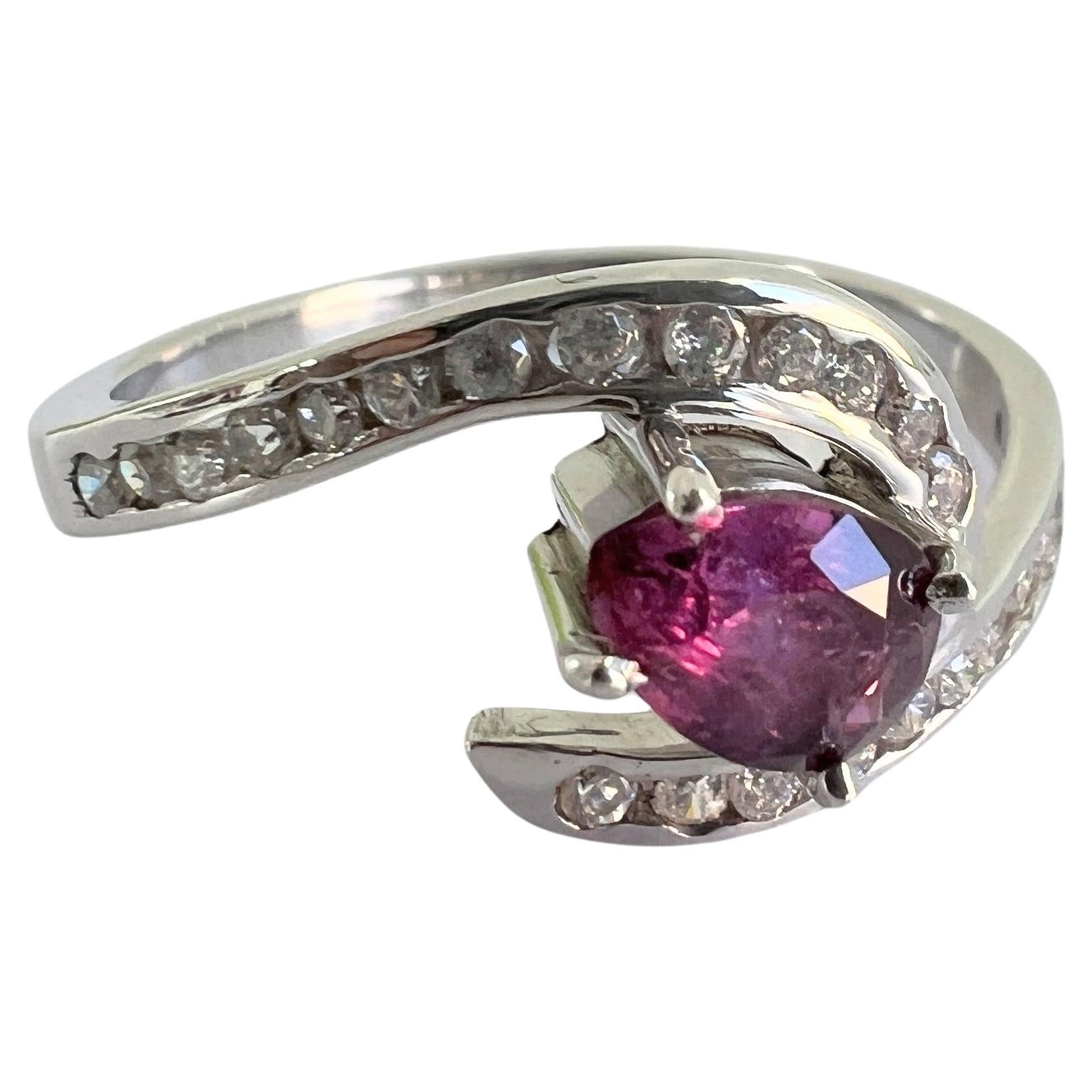 EGL Certified 1ct Natural Pink Sapphire Ring For Sale