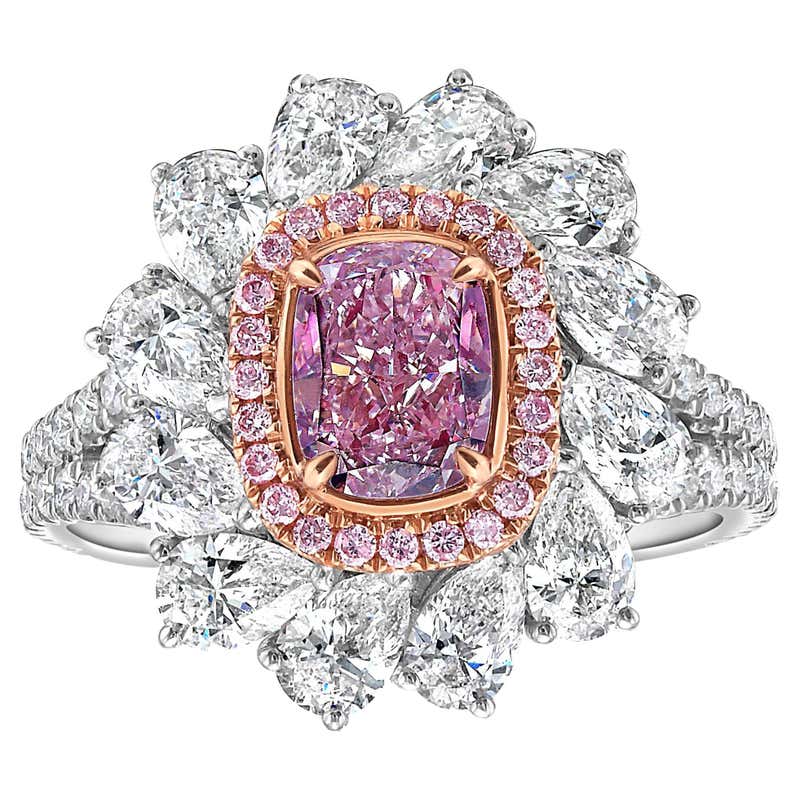 Marquise Cut Pink Diamond Ring For Sale at 1stDibs