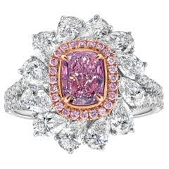 Anillo de Cóctel con Diamante Cúbico Rosa de 1 ct
