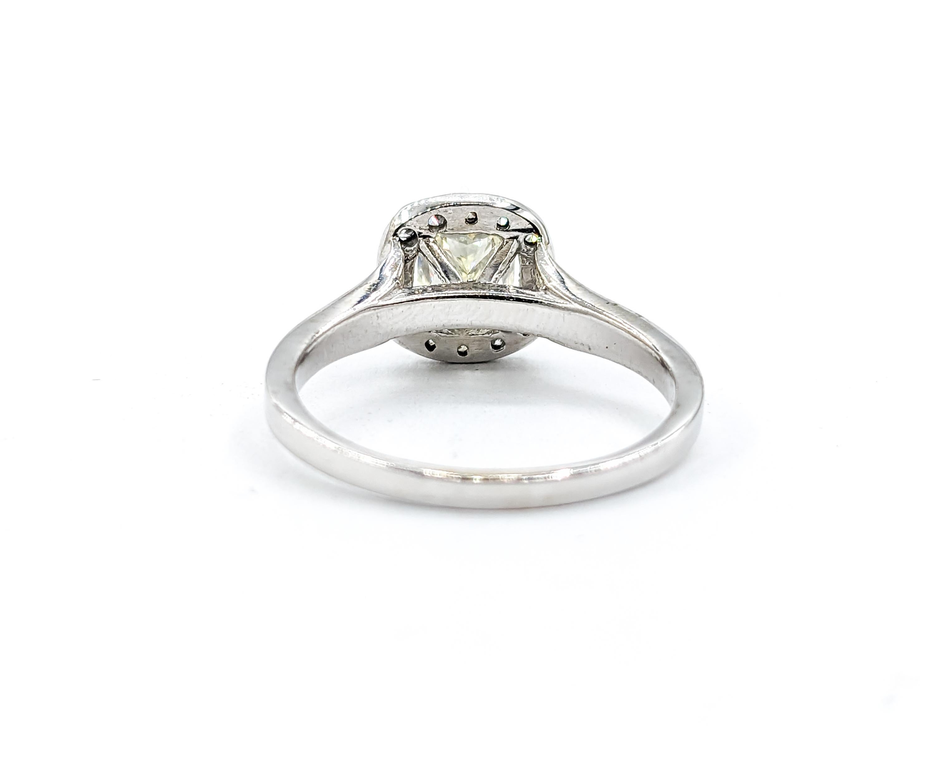 1ct Princess cut Diamond& Diamond Ring In White Gold For Sale 2