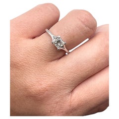 1ct Princess Cut engagement diamond ring minimalistic classical setting 14KT