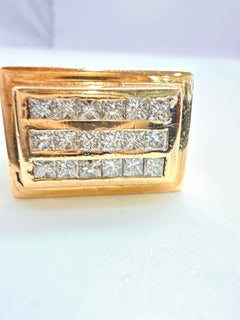 1ct Princess Cut Herren Diamantring 14Kt Gold