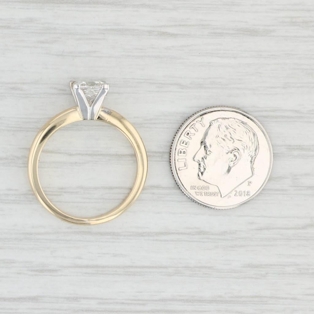 Bague de fiançailles en or jaune 14k 1ct Princesse Taille 6.5 en vente 5