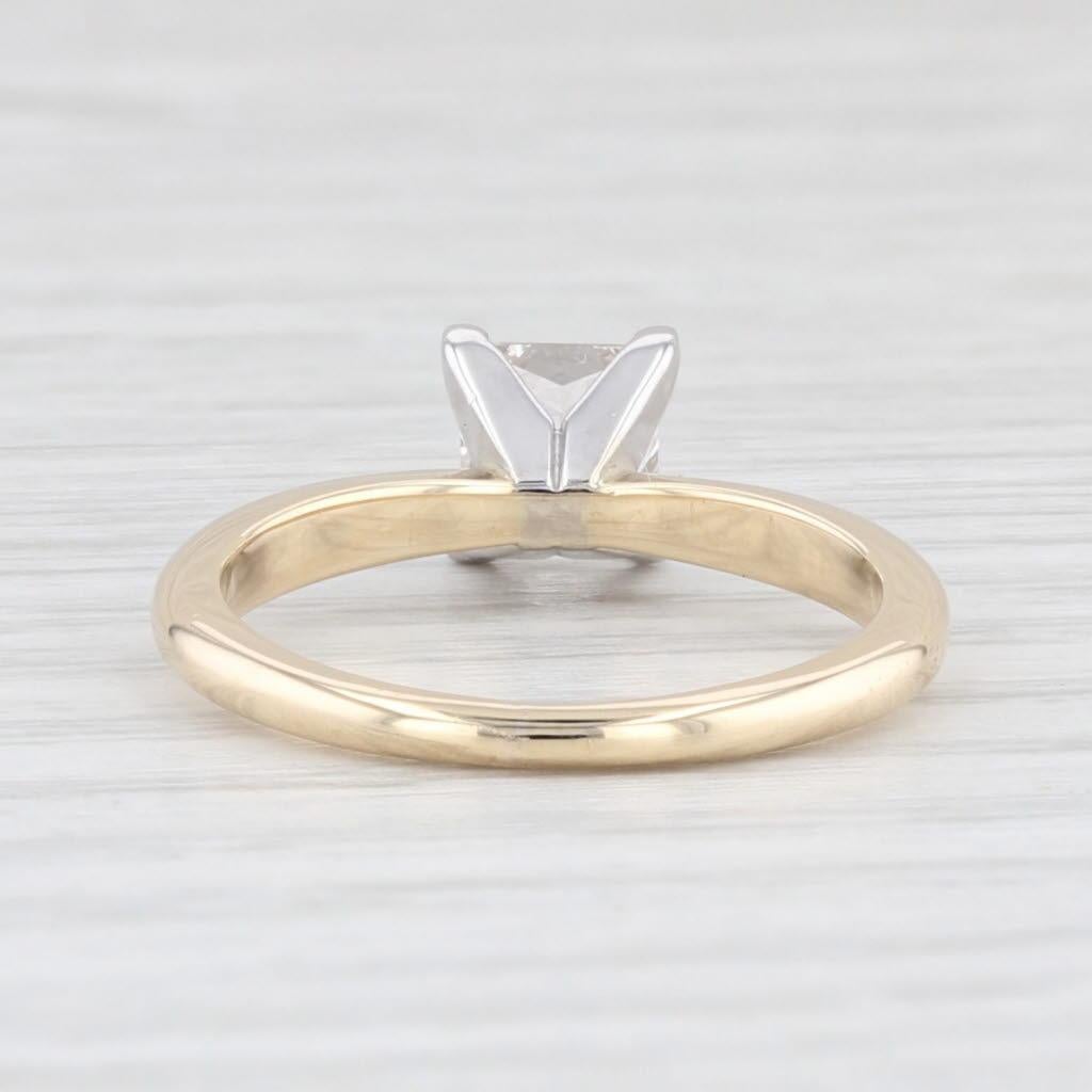 Bague de fiançailles en or jaune 14k 1ct Princesse Taille 6.5 Pour femmes en vente