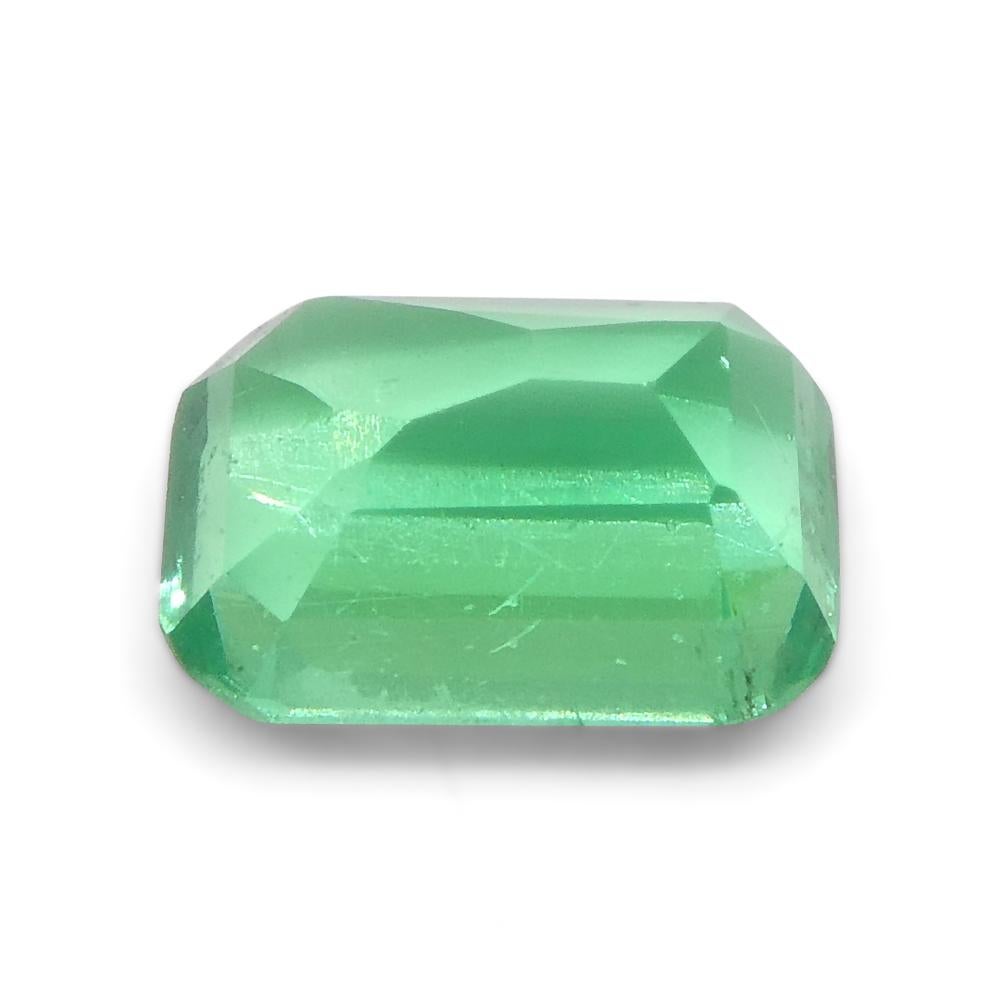 1ct Rectangular Cushion Green Emerald from Colombia For Sale 6