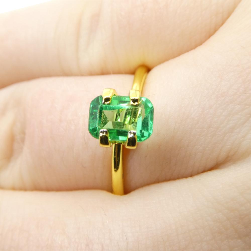 Description:

Gem Type: Emerald 
Number of Stones: 1
Weight: 1 cts
Measurements: 7.09 x 4.88 x 3.79 mm
Shape: Rectangular Cushion
Cutting Style Crown: Emerald Cut
Cutting Style Pavilion: Step Cut 
Transparency: Transparent
Clarity: Very Slightly
