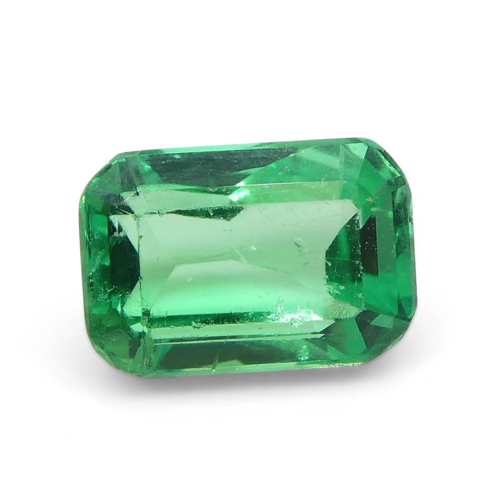 1ct Rectangular Cushion Green Emerald from Colombia For Sale 1