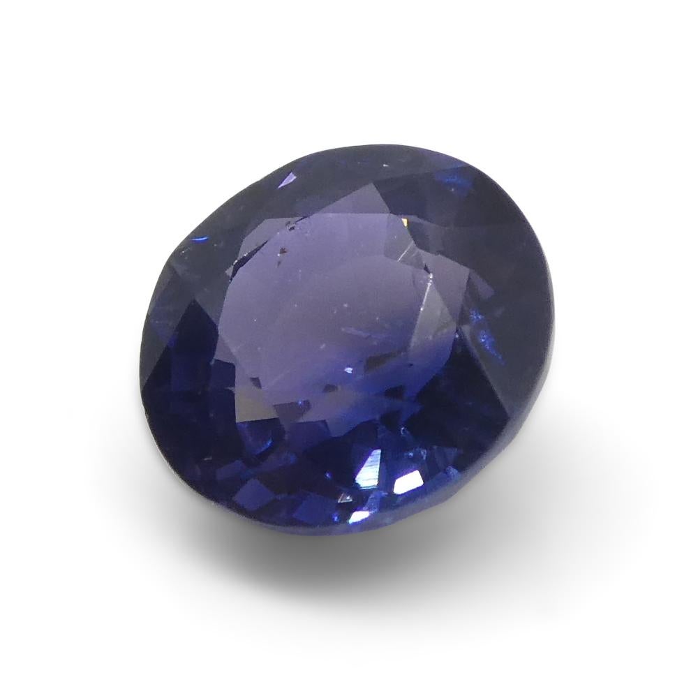 Saphir bleu rond de 1 carat, non chauffé, de Madagascar en vente 6