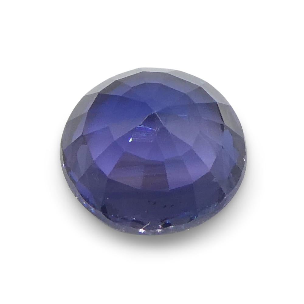 Saphir bleu rond de 1 carat, non chauffé, de Madagascar en vente 8