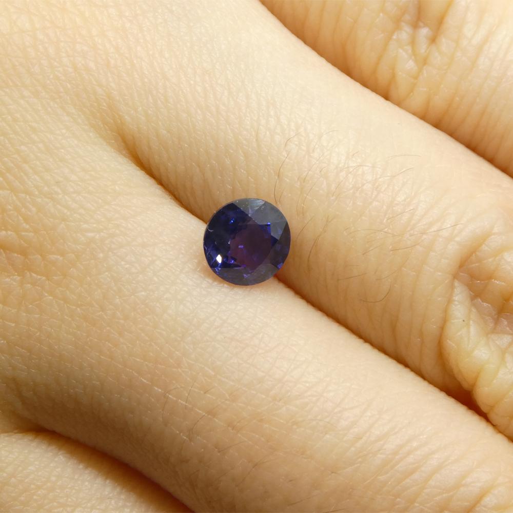 Description:

Gem Type: Sapphire
Number of Stones: 1
Weight: 1 cts
Measurements: 5.78 x 5.73 x 3.39 mm
Shape: Round
Cutting Style Crown: Brilliant Cut
Cutting Style Pavilion: Step Cut
Transparency: Transparent
Clarity: Very Slightly Included: Eye