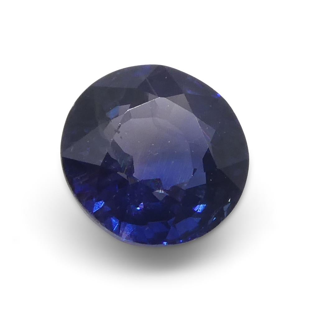 Women's or Men's 1ct Round Blue Sapphire from Madagascar, Unheated For Sale