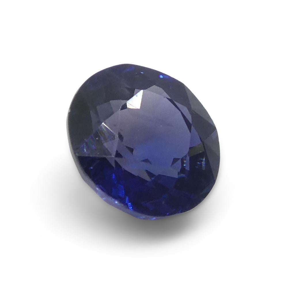 1ct Round Blue Sapphire from Madagascar, Unheated For Sale 1