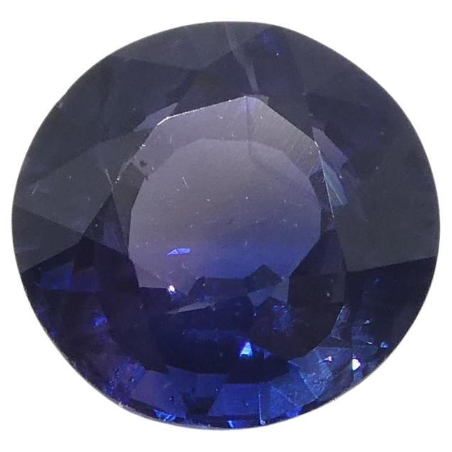 1ct Round Blue Sapphire from Madagascar, Unheated