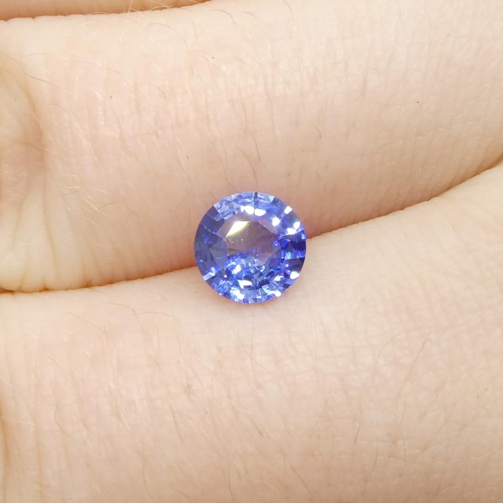 1ct Round Blue Sapphire from Sri Lanka For Sale 6
