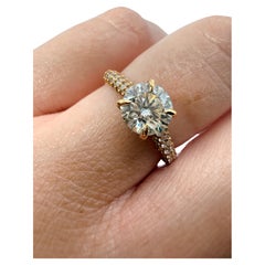 1ct Round diamond engagement ring 18KT yellow gold pave setting 1ct Round diamond engagement ring 18KT yellow gold pave setting
