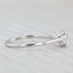 1ct Round Diamond Solitaire Engagement Ring 14k White Gold Size 7.25 GIA