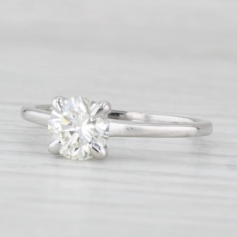 Bague De Fiançailles Solitaire Diamant 1 Carat - Or Blanc 14k - Diamant Rond D/VS2 - Taille 6.5
