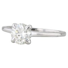 Anillo de compromiso solitario con diamante redondo 1 ct Oro blanco 14k Talla 7.25 GIA