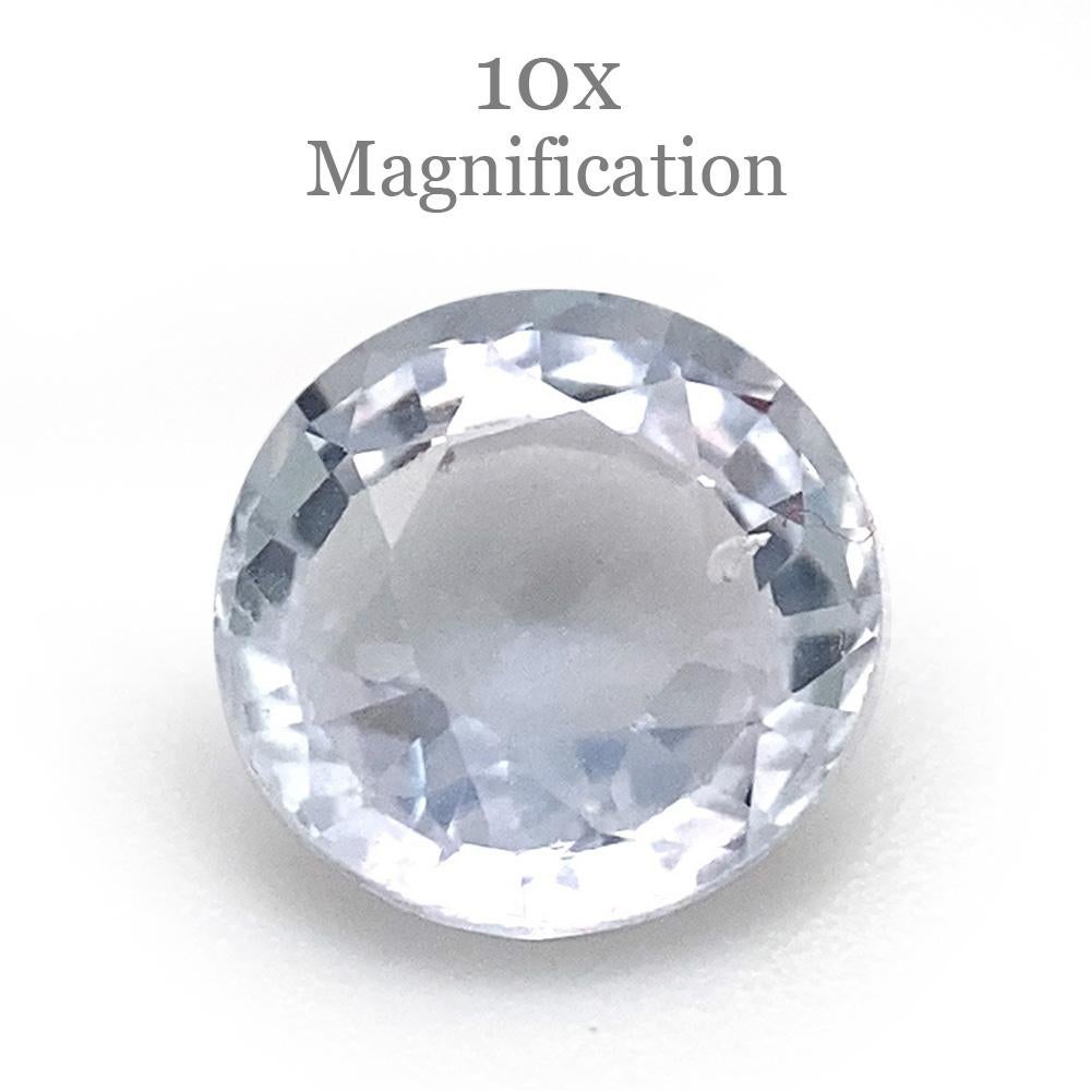 Brilliant Cut 1ct Round Icy Blue Sapphire from Sri Lanka Unheated For Sale