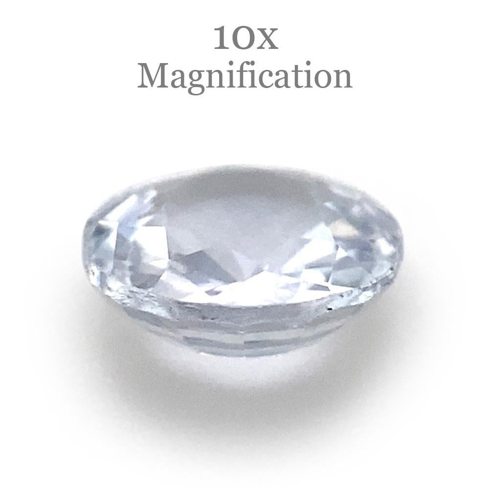 1ct Round Icy Blue Sapphire from Sri Lanka Unheated For Sale 4