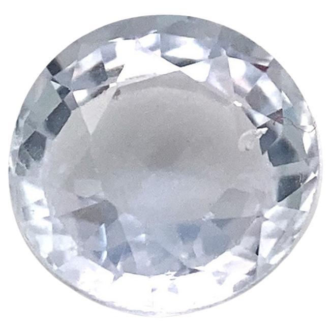 1ct Round Icy Blue Sapphire from Sri Lanka Unheated For Sale