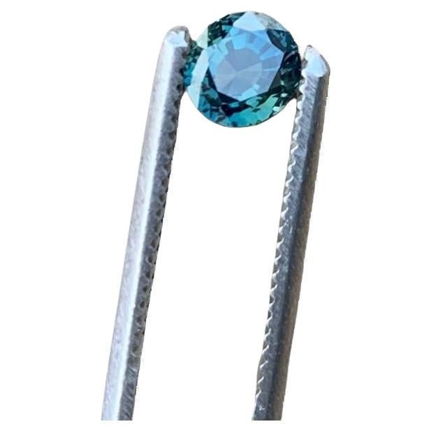 NO RESERVE 1ct Round TEAL BLUE UNHEATED SAPPHIRE