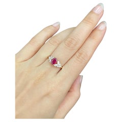 Used 1ct Ruby Gemstone with Marquise Diamond Ring