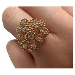 1ct Snowflake diamond ring 14KT yellow gold