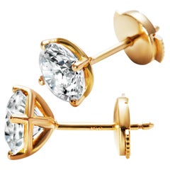 1ct Solitaire Traceable Diamond Ear Studs In 18k Yellow Gold by Rocks for Life