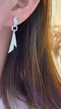 1ct White Diamond Drop Earrings