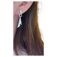 1ct White Diamond Drop Earrings