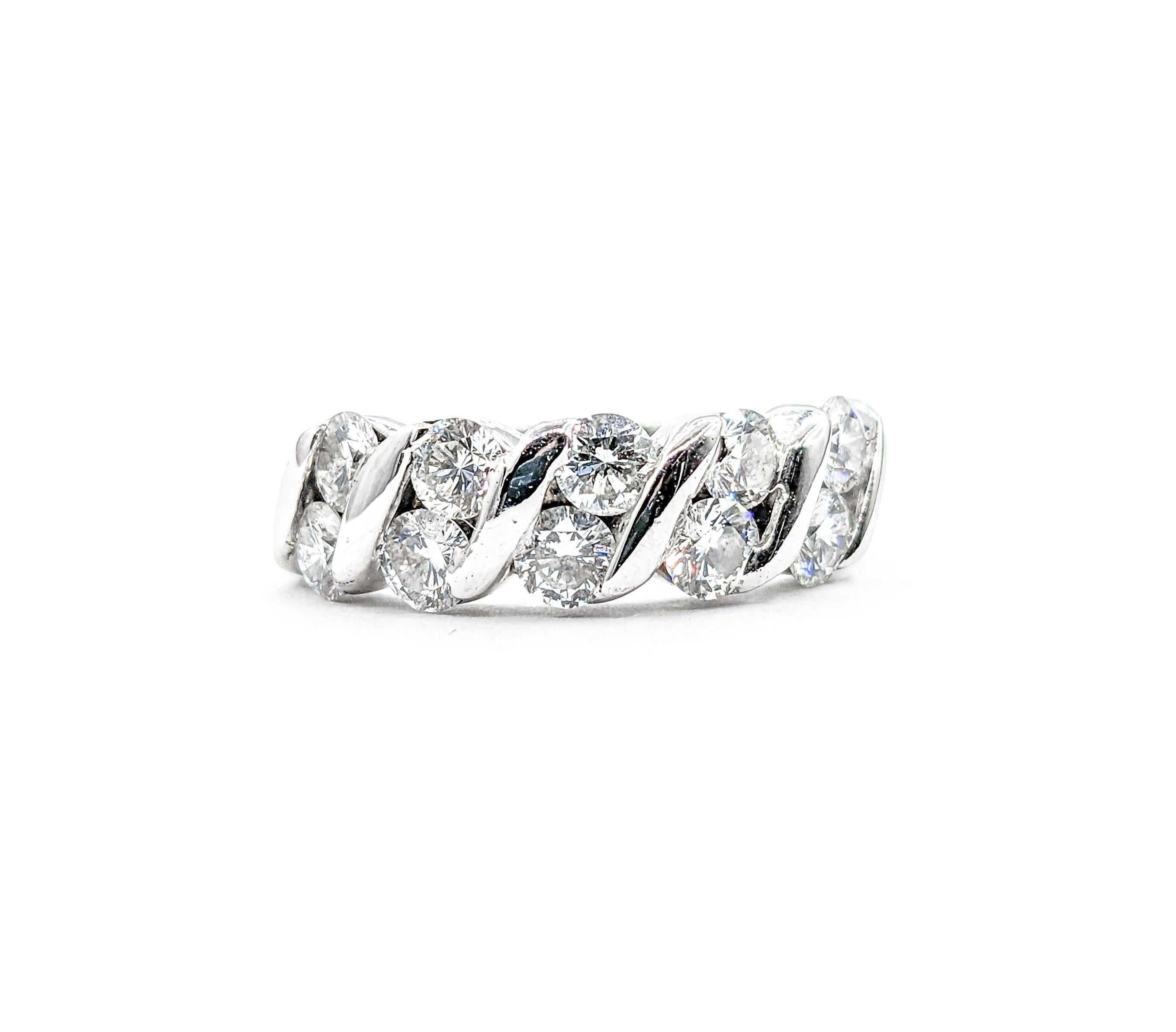 1ctw Channel-Set Diamond Ring White Gold For Sale 5