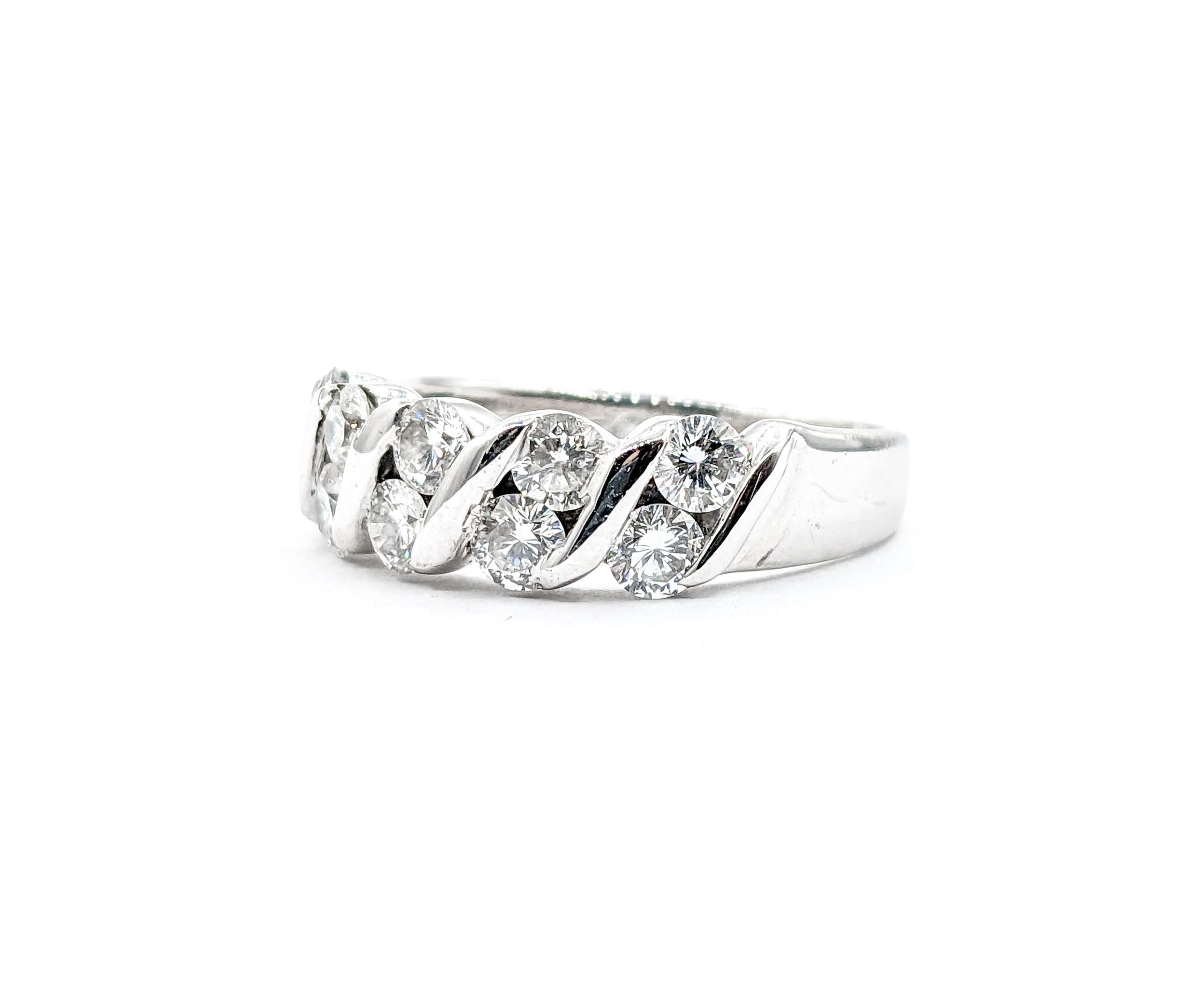 1ctw Channel-Set Diamond Ring White Gold For Sale 3
