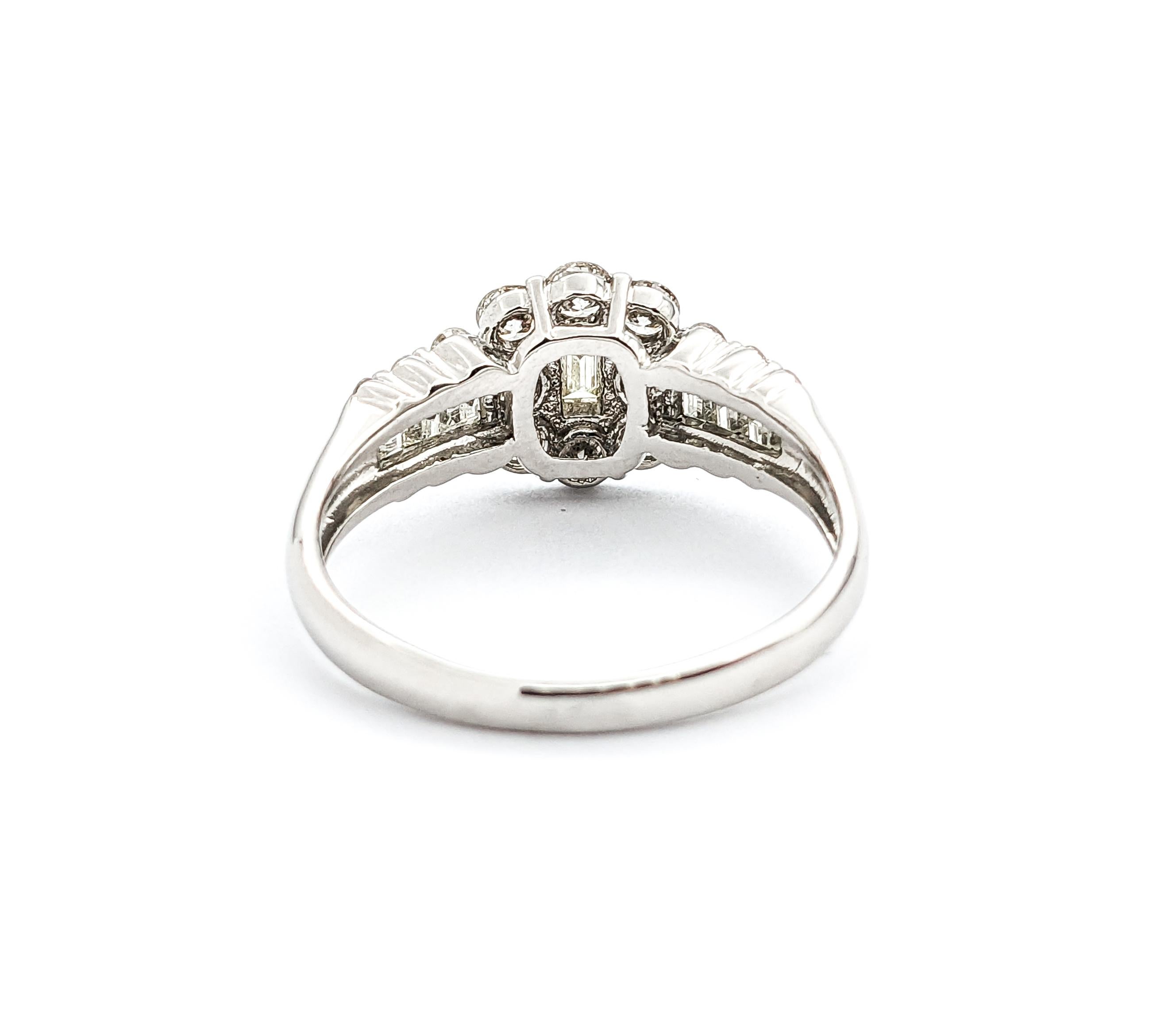 1ctw Cluster Diamond Ring In Platinum For Sale 1