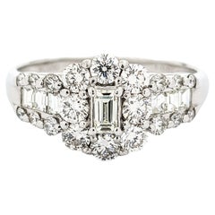 1ctw Cluster Diamond Ring In Platinum