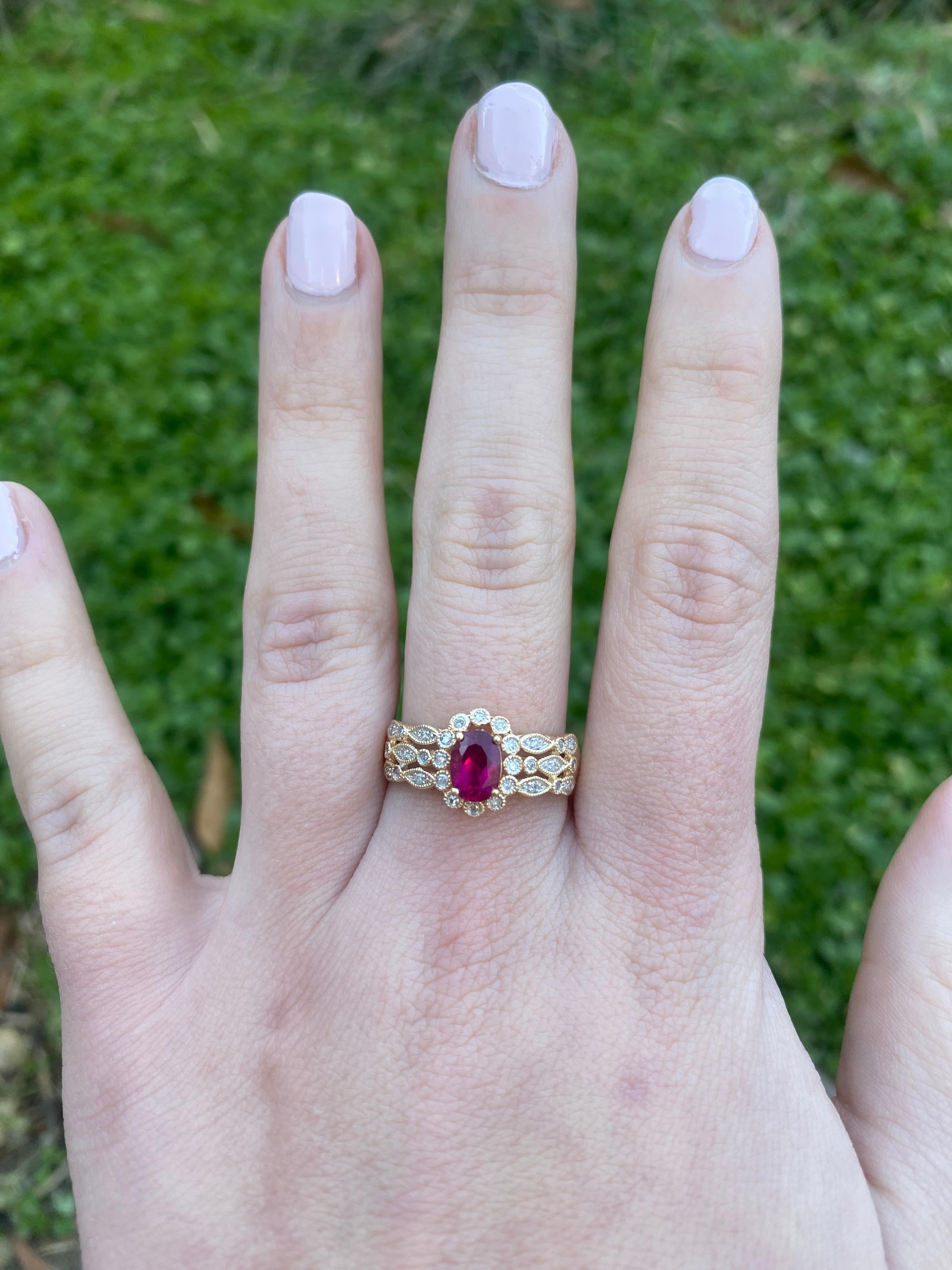 Bague fantaisie en or jaune 10 carats, diamant 1 carat et tourmaline rose, taille 9 en vente 3