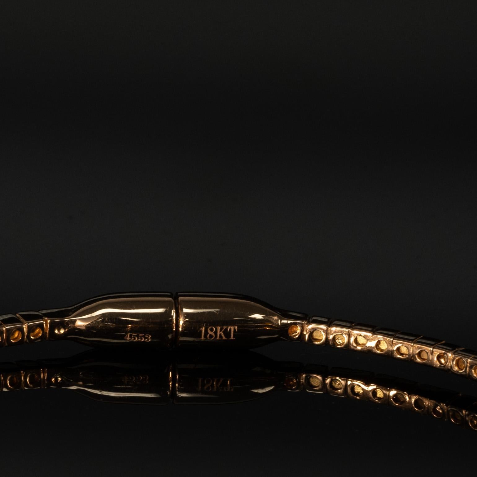 Pulsera de oro rosa de 18 quilates con diamantes y rubíes de 1 quilate en Excelente Estado en Addison, TX