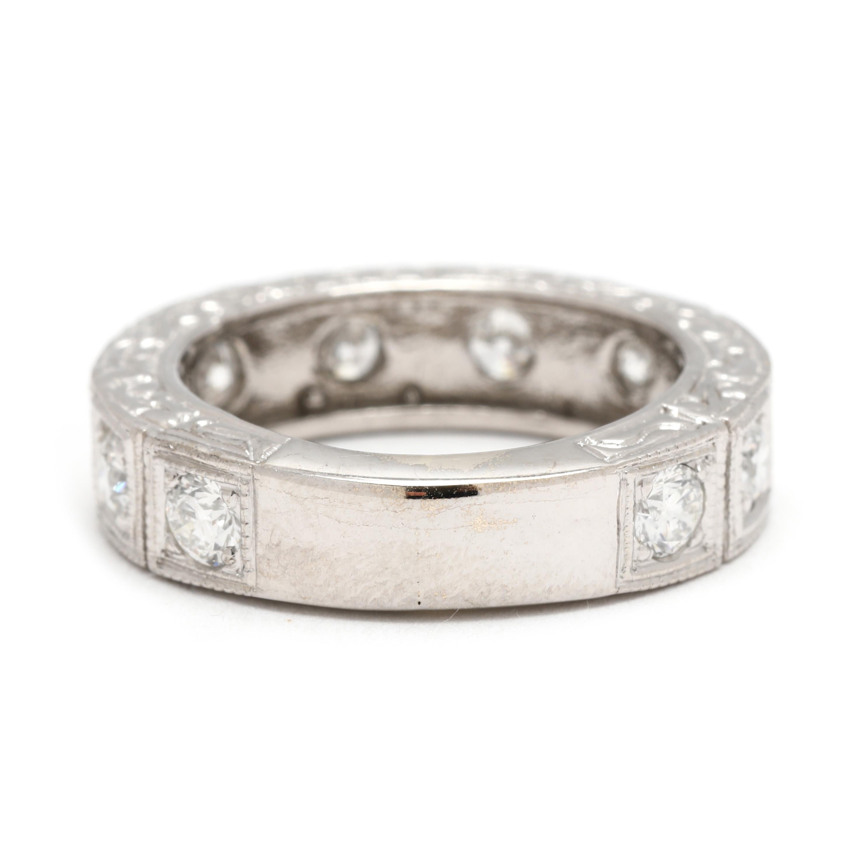 Taille ronde Bague à diamant 1ctw, or blanc 14k, taille 5.25 en vente