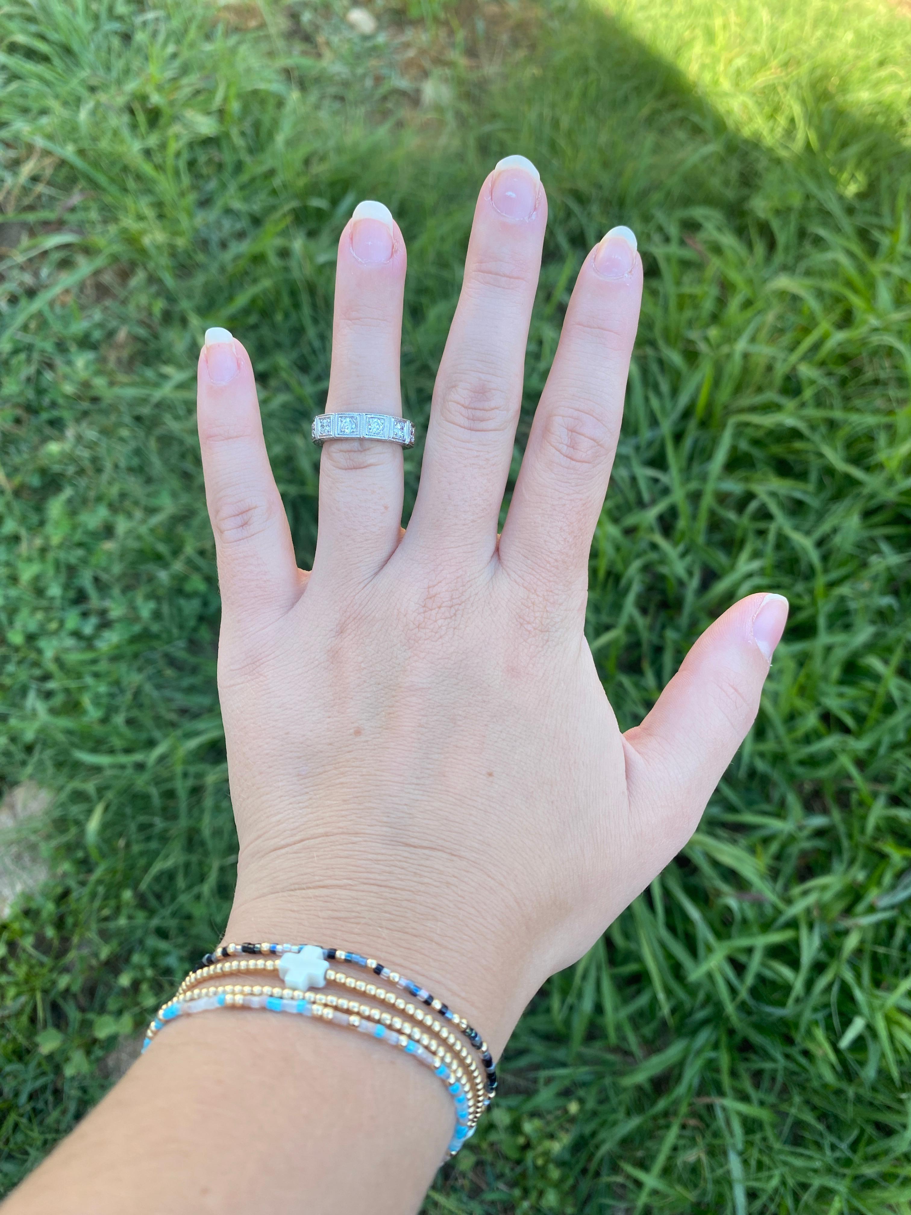 Bague à diamant 1ctw, or blanc 14k, taille 5.25 Unisexe en vente