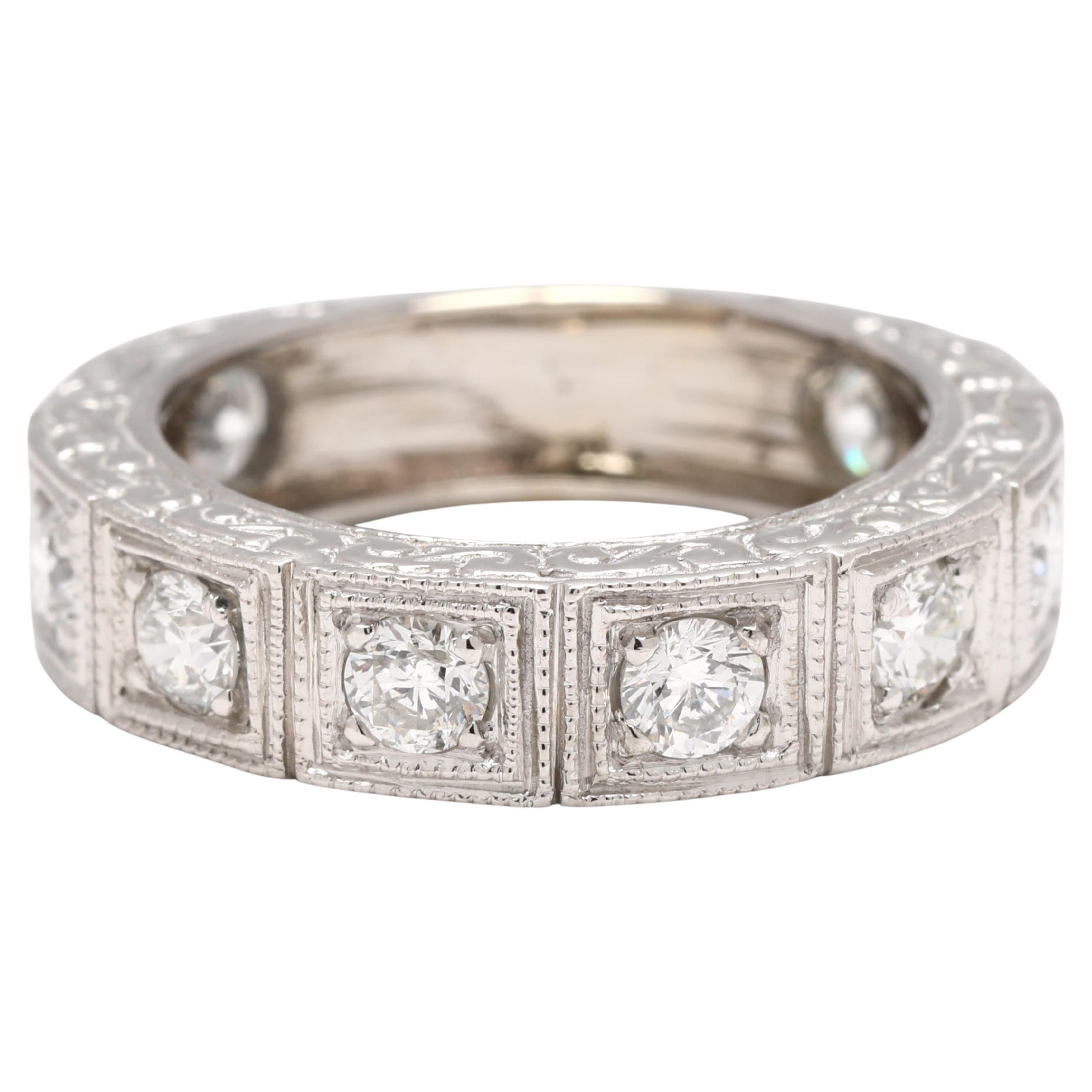 Bague à diamant 1ctw, or blanc 14k, taille 5.25 en vente