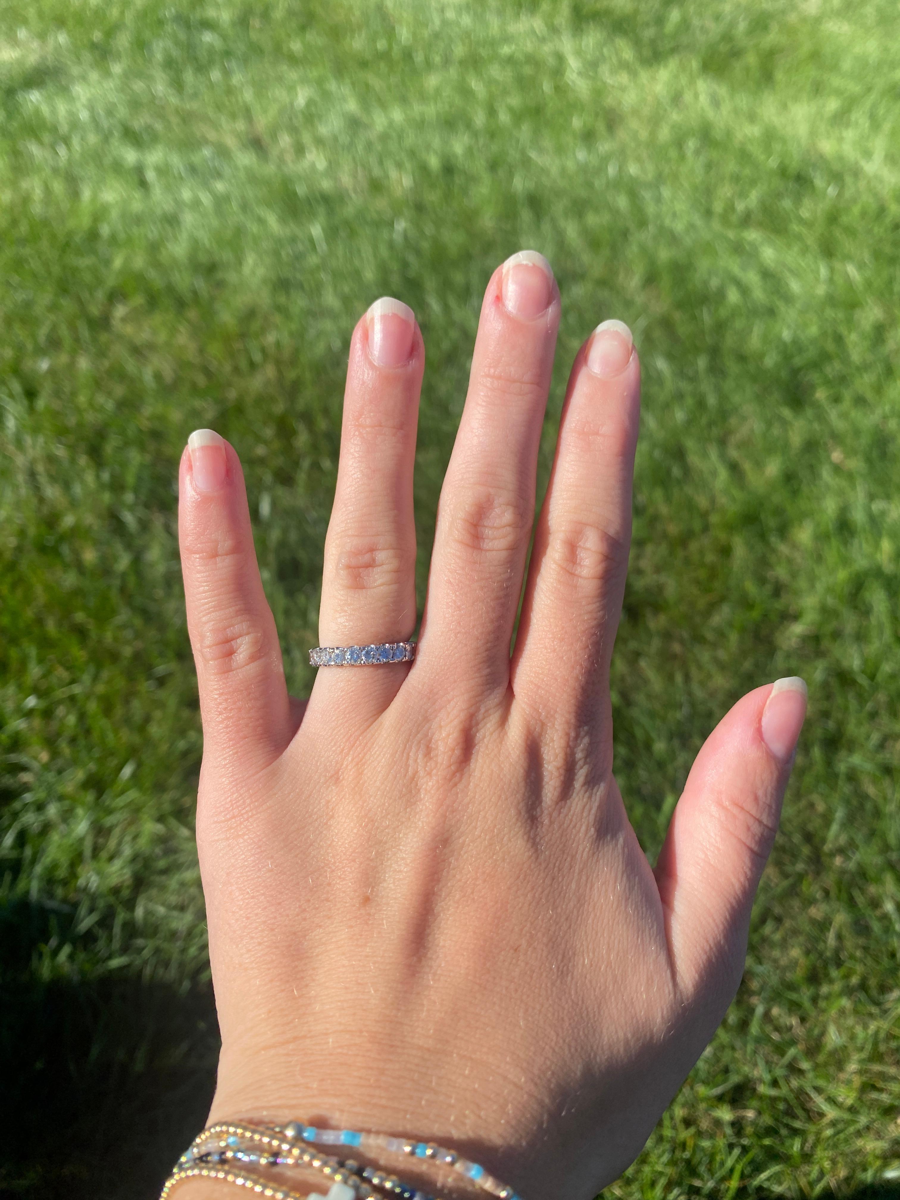 Bague à diamant 1ctw, or blanc 14k, taille 6, empilable en vente 1