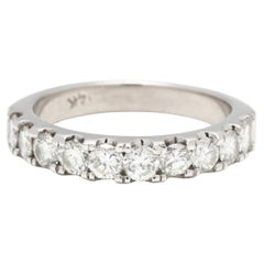1ctw Diamond Band Ring, 14k White Gold, Ring Size 6, Stackable
