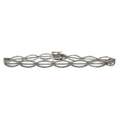 1ctw Diamond Bracelet 10K White Gold 7in
