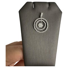 1ctw Diamond Circle Pendant in 14kt White Gold - HI I1+ Round Diamonds, New